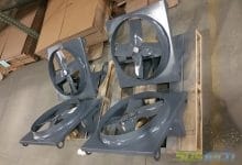Cincinnati Fan wall propeller fans for cooling electrical equipment enclosures.