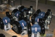 Twin Cincinnati Fan Model SPB Blowers for a blow molding system supplier..