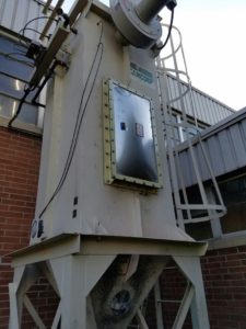 20160621_081049_resized_1 Camcorp dust collector reapplied to a plastic pellet process with new IEP Technologies explosion vent and ProFlapPlus passive isolation valve.