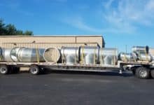 All welded galvanized duct system for shipping to an aluminum sheet manufacturer.