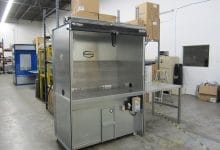 Weld Fume Booth with back and tabletop exhaust.