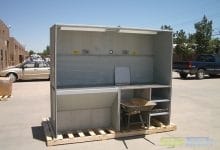 Downdraft Bench for Materials Testing Laboratory - Custom downdraft table with backdraft configured as a bench, designed for PennDOT soil and concrete testing laboratory.