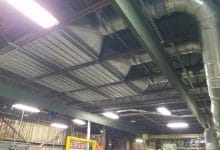 Powder metals overhead slotted collection hoods