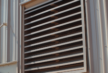 Metal Louver used in a steel building ventilation system.