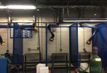 Welding school weld training booths