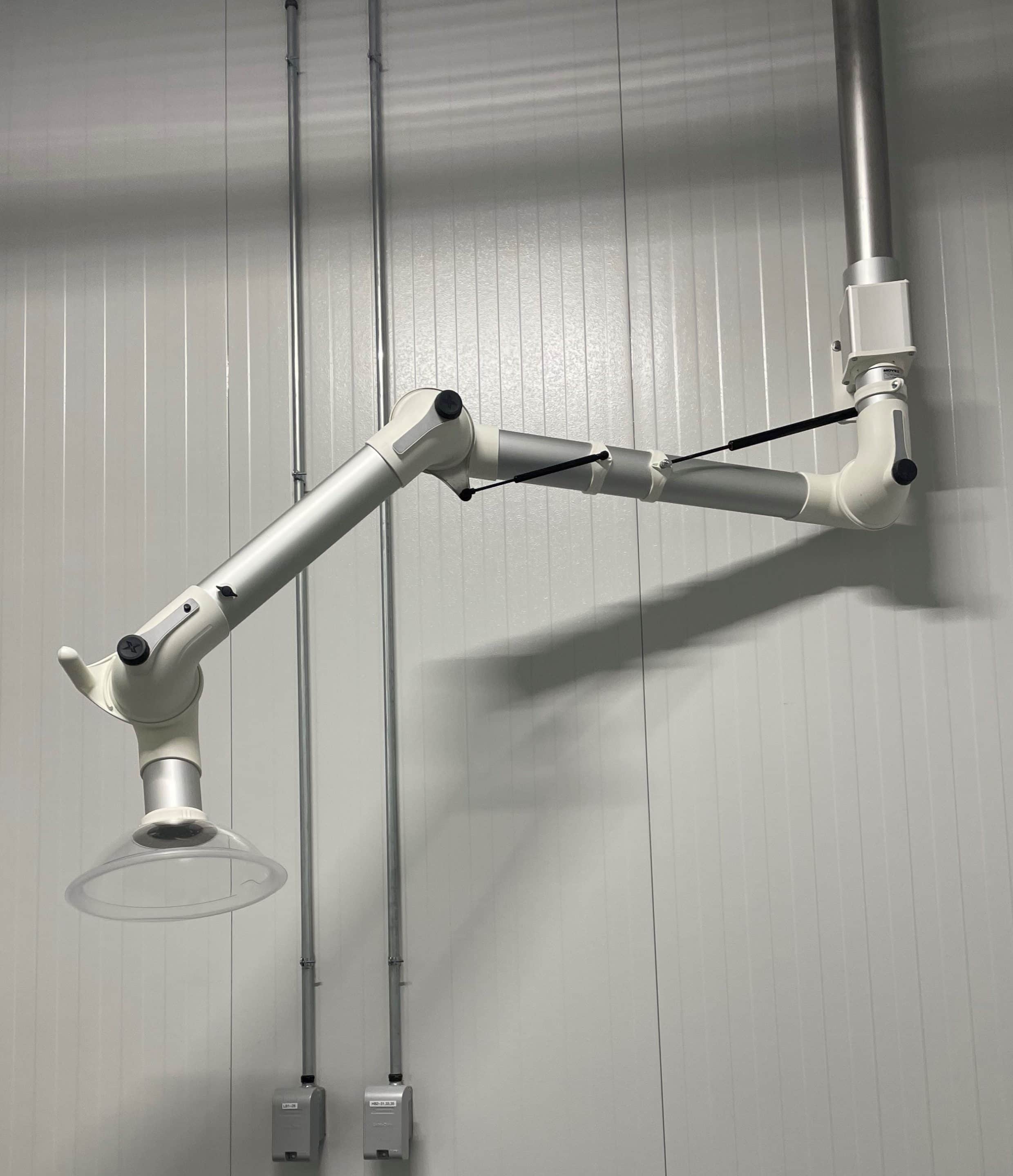 Extraction arm designed for pharmaceutical and food manufacturing environments.