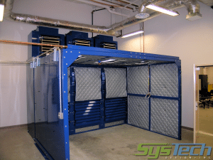 Dust Control Booth with noise blankets