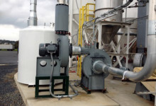 Cincinnati Fan Model HP High Pressure Blowers coupled in series, each with 60 HP motors, developing a total of 3500 CFM @ 100 inches WG
