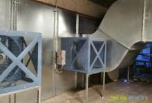 36" Hartzell Industrial Supply Wall Fans with low noise props and heavy-duty guards.