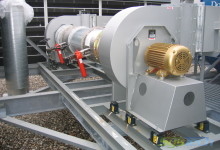 Redundant Cincinnati Fan Model HDBI-240 exhausters on a cartridge dust collection system where one of the fans was a back-up in case of failure.