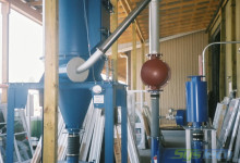 Modular home production line-Complete system with custom tool pick-up attachments and Torit® Model TD dust collector with fabricated multi-stage exhauster.