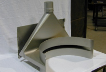 Bead blasted stainless steel hood for pharmaceutical application.